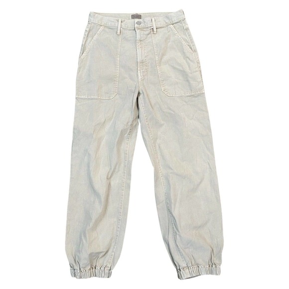 Mother The Wrapper Patch Springy Ankle Pant Cream Neutral High Rise Size 31 - Picture 1 of 11